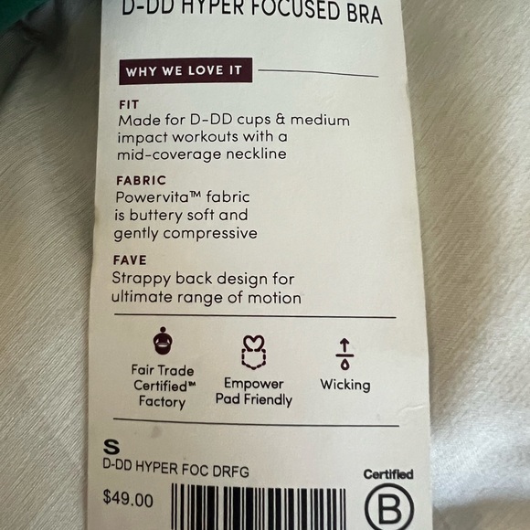 Athleta hyoerfocused bra- size D-DD new with tags - Picture 3 of 5